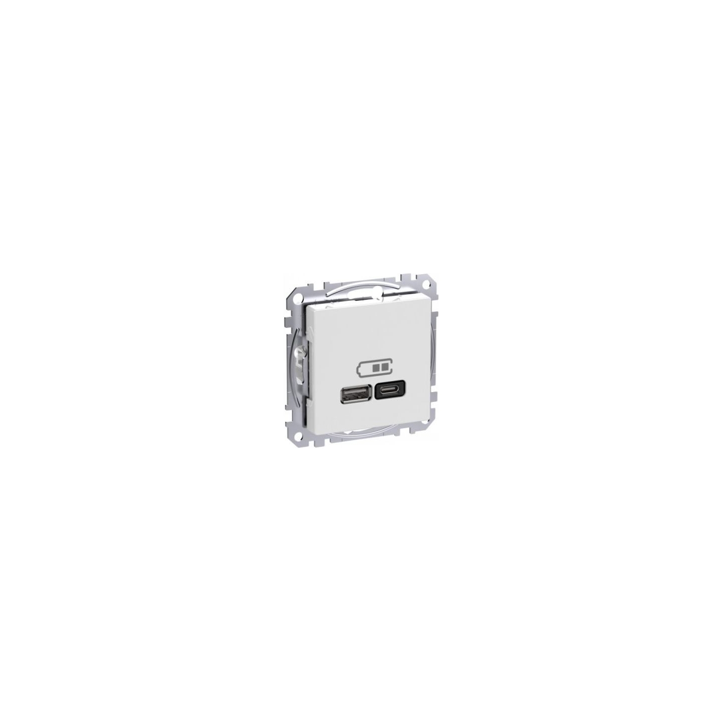Schneider ELECTRIC EXXACT USB-A+C TELE OUTLET POWER DELIVERY WHITE
