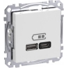 Schneider ELECTRIC EXXACT USB-A+C TELE OUTLET POWER DELIVERY WHITE