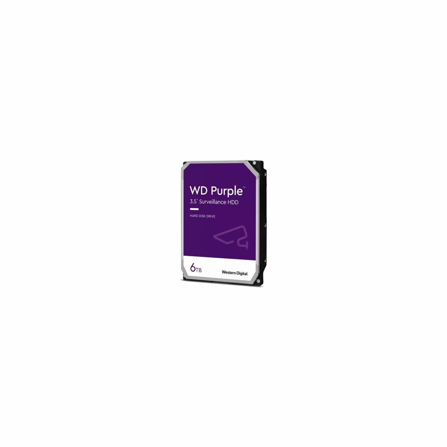 WD HDD Video Surveillance WD Purple 6TB CMR, 3.5'', 256MB, SATA 6Gbps, TBW: 180