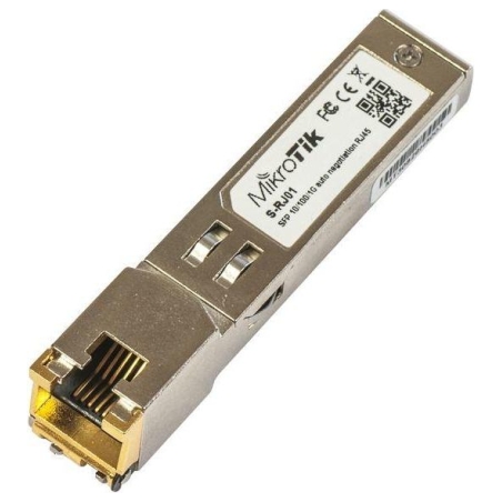 Mikrotik | S-RJ01 | SFP | Copper | RJ-45 | 10/100/1000 Mbit/s | Maximum transfer distance 100 m | 0 to +85C