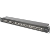 Digitus CAT 6A | Patch Panel | RJ45, 8P8C | Suitable for 483 mm (19") cabinet mounting; Transmission properties: Category 6A, Cl