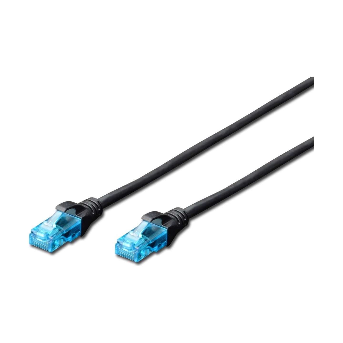 Digitus CAT 5e U-UTP | Patch cord | PVC AWG 26/7 | Boots with kink protection, strain relief and latch protection | Black | 3 m 