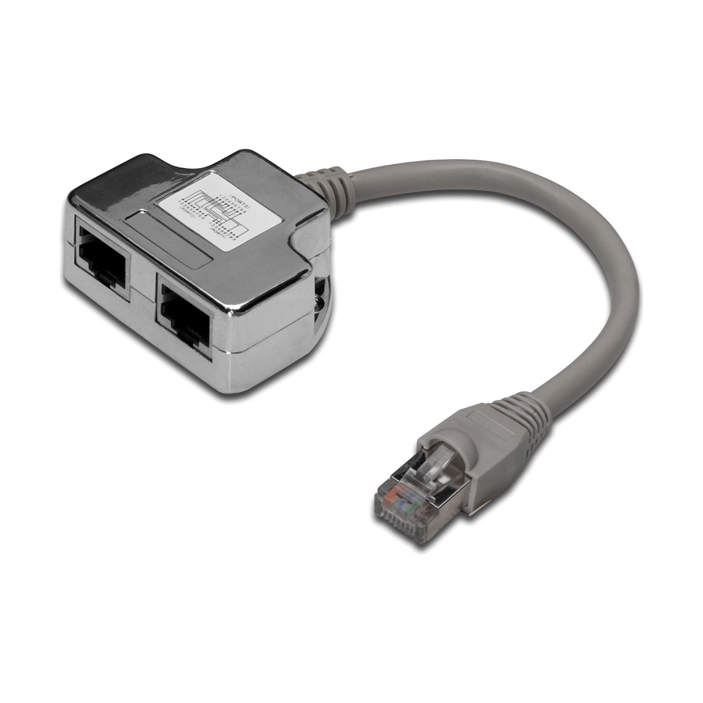 Digitus | CAT 5e patch cable adapter, 2x CAT 5e, shielded | DN-93904 | 0.19 m | Black | RJ45 socket to RJ45 plug