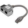 Digitus | CAT 5e patch cable adapter, 2x CAT 5e, shielded | DN-93904 | 0.19 m | Black | RJ45 socket to RJ45 plug