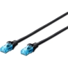 Digitus CAT 5e U-UTP | Patch cord | PVC AWG 26/7 | Boots with kink protection, strain relief and latch protection | Black | 1 m 