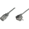 Digitus | Power Cord Cable | Power Cord, Schuko (CEE 7/7) 90ø angled - C13 M/F, H05VV-F3G 0.75qmm | Black