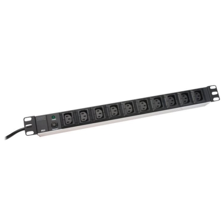 Digitus | Aluminum outlet strip, IEC C14 plug | DN-95404 | Sockets quantity 10