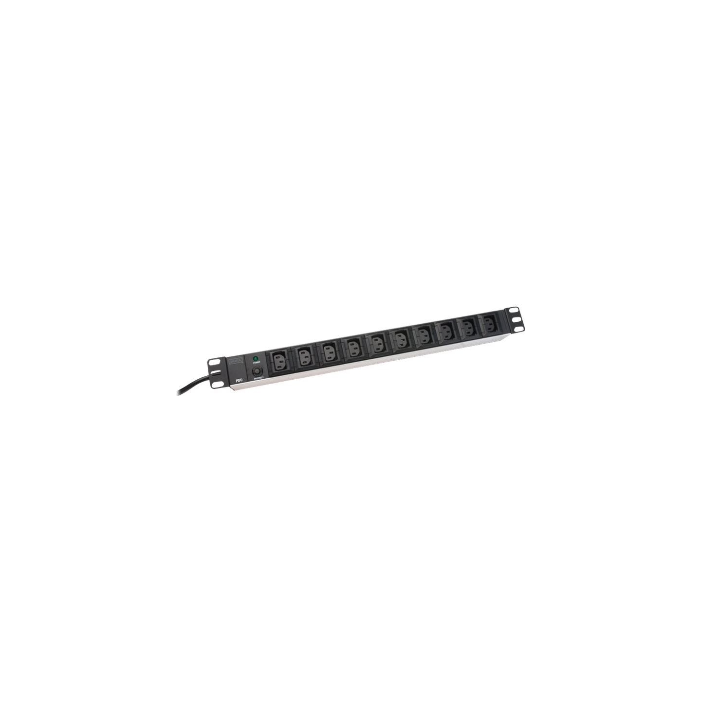 Digitus | Aluminum outlet strip, IEC C14 plug | DN-95404 | Sockets quantity 10