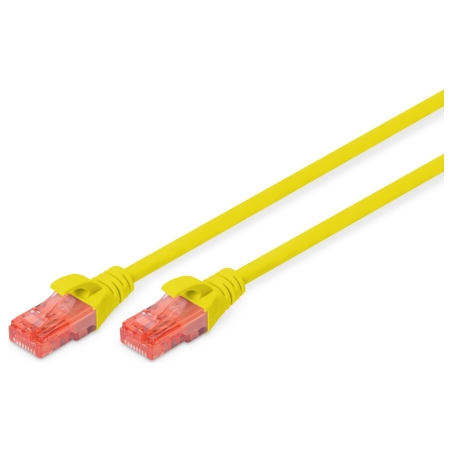 Digitus CAT 6 U-UTP | Patch cord | PVC AWG 26/7 | Yellow | 2 m | Modular RJ45 (8/8) plug