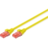 Digitus CAT 6 U-UTP | Patch cord | PVC AWG 26/7 | Yellow | 2 m | Modular RJ45 (8/8) plug
