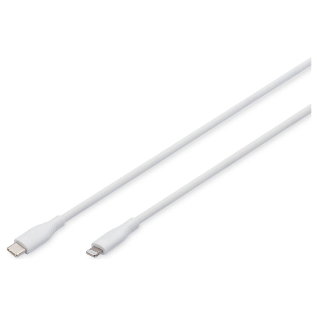 Digitus | Lightning silicone connection cable, USB-C - Lightning, 1m | AK-600110-010-W