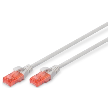 Digitus CAT 6 U-UTP | Patch cord | PVC AWG 26/7 | Transparent red colored plug for easy identification of Category 6 (250 MHz) |