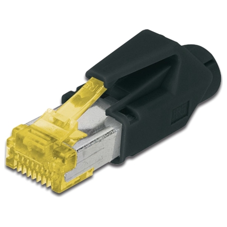 Digitus A-MO6A 8/8 HRS | AT 6A modular RJ45 Plug, Hirose TM31 8P8C, shielded, for round cable, incl. hood
