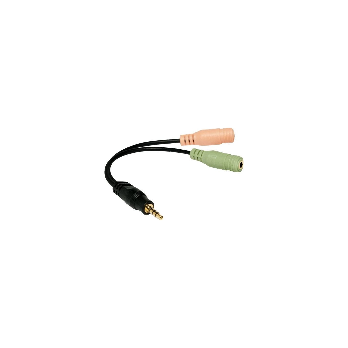 Logilink | Audio jack adapter, 4-pin, 3.5 mm stereo male to 2x 3.5mm female | 0.15 m