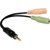 Logilink | Audio jack adapter, 4-pin, 3.5 mm stereo male to 2x 3.5mm female | 0.15 m