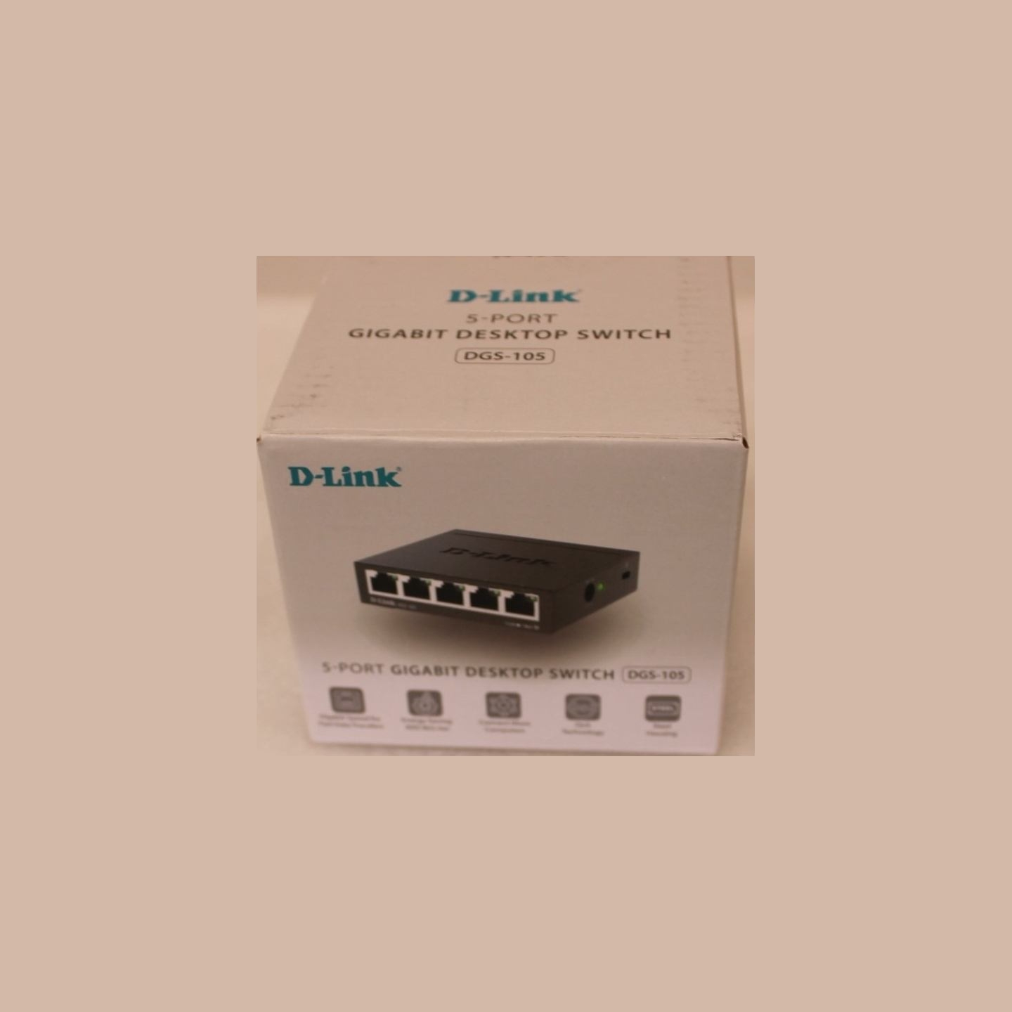 D-Link DGS-105GL/E 5-Port Gigabit Ethernet Switch |  Ethernet Switch | DGS-105/E | Unmanaged | Desktop | Gigabit Ethernet (coppe