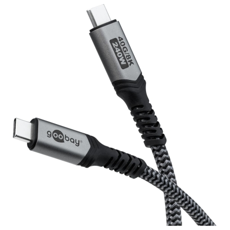 Goobay USB-C Cable, USB4, 1.8 m, black, silver