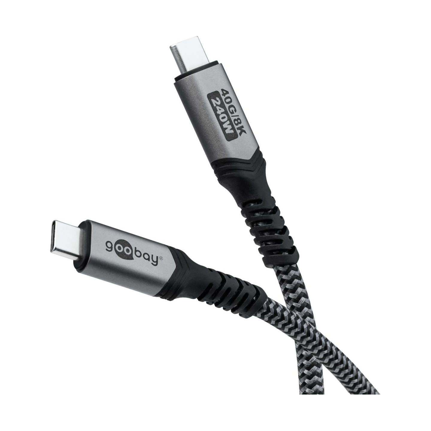 Goobay USB-C Cable, USB4, 1.8 m, black, silver