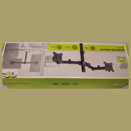 Goobay Dual Monitor Mount Flex, Black | Goobay Dual Monitor Mount Flex | Swivel, Tilt, Rotation | 17-32 " | Maximum weight (capa