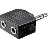 Goobay | Headphone AUX adapter; 3.5 mm jack 1-to-2