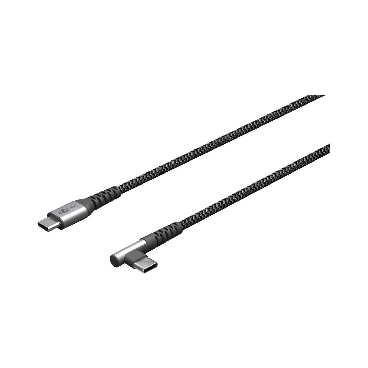 Goobay | 64659 USB-C to USB-C Textile Cable with Metal Plugs, 1 m | USB-C to USB-C