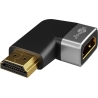 Goobay HDMI Angled Adapter 270° Horizontal, 8K @ 60 Hz, Gold-Plated, Black/Silver | 72012