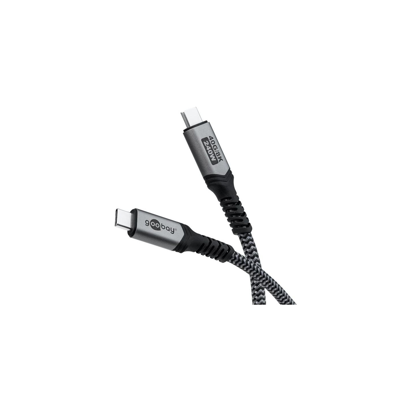 Goobay | USB-C Cable with Textile Sheath, USB4, 240 W, 40 Gbit/s, Power Delivery, 1.5 m
