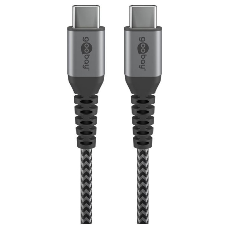 Goobay | USB-C  to USB-C  Textile Cable with Metal Plugs | 49302 | USB-C to USB-C USB-C male | USB-C male