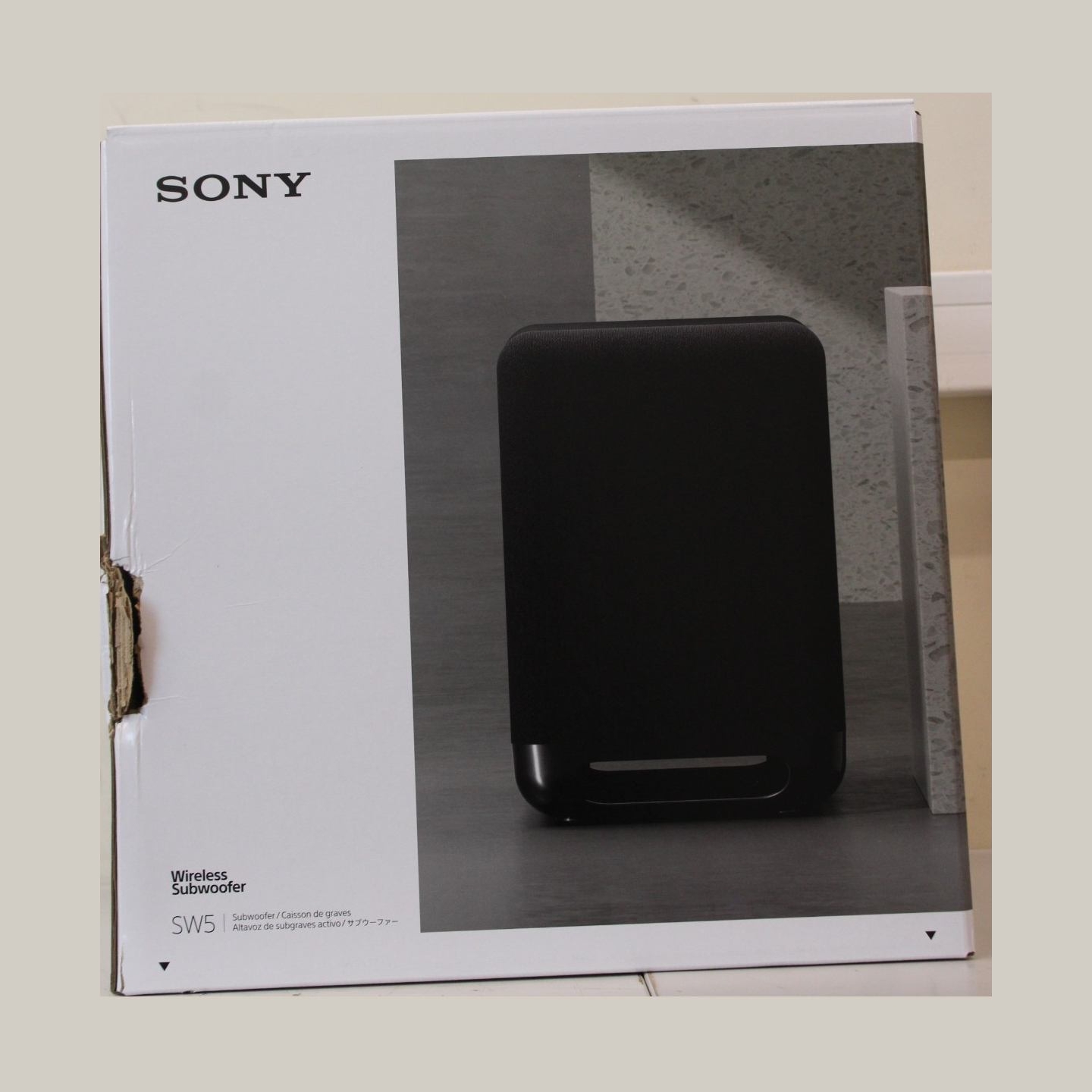 Sony SA-SW5 Wireless 300W Subwoofer for HT-A9/A7000 | Sony Speaker | Subwoofer for HT-A9/A7000 | DAMAGED PACKAGING | 300 W | Bla