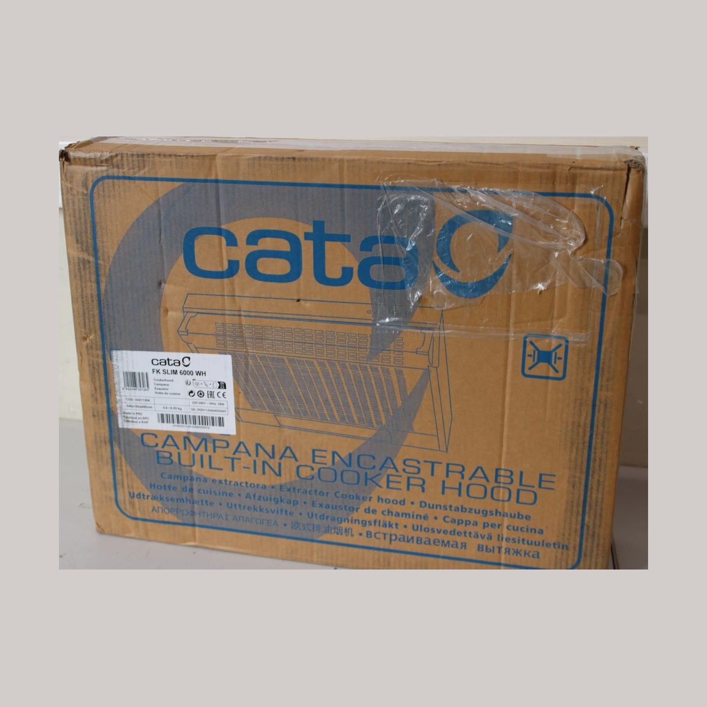 Cata CAMPANA Hood FK SLIM 6000 WH, B, Width 60 cm, Max 162 m³/h, LED, White |  |  CATA Hood | FK SLIM 6000 WH | Conventional | E