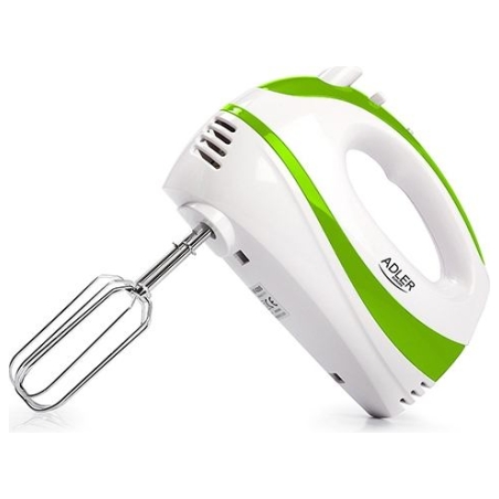 Adler | Mixer | AD 4205 g | Hand Mixer | 300 W | Number of speeds 5 | Turbo mode | White/Green