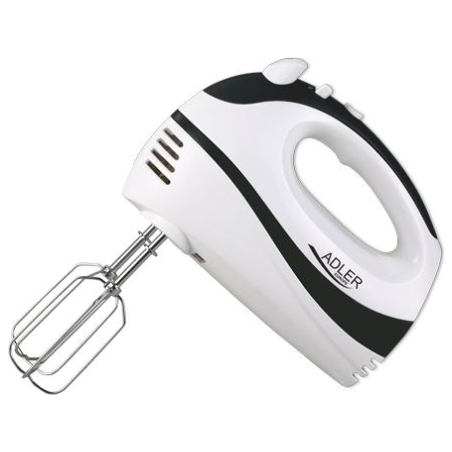 Adler | Mixer | AD 4205 b | Hand Mixer | 300 W | Number of speeds 5 | Turbo mode | White/Black