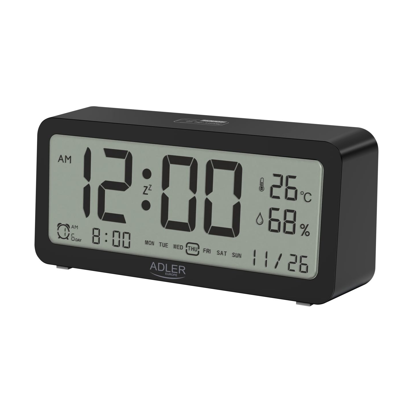 Adler | Alarm Clock | AD 1195b | Alarm function | Black