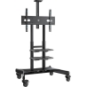 Onkron Mobile TV Stand for 50-83” TVs with Wheels Shelves Height Adjustable Rolling TV Cart, Black