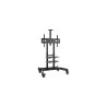 Onkron Mobile TV Stand for 50-83” TVs with Wheels Shelves Height Adjustable Rolling TV Cart, Black