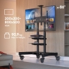 Onkron Mobile TV Stand for 50-83” TVs with Wheels Shelves Height Adjustable Rolling TV Cart, Black