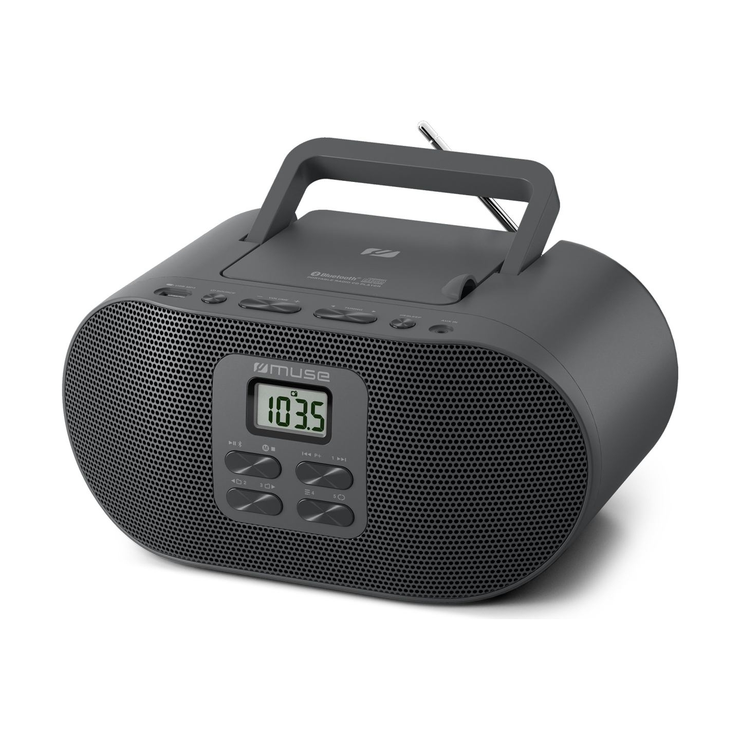 Muse M-33 BT | Portable Radio CD/MP3 Player with Bluetooth and USB Port | AUX in