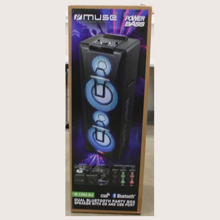 Muse M-1990 DJ Party Box Double Bluetooth CD, DAMAGED PACKAGING | Muse | Party Box Double Bluetooth CD Speaker | M-1990 DJ | War