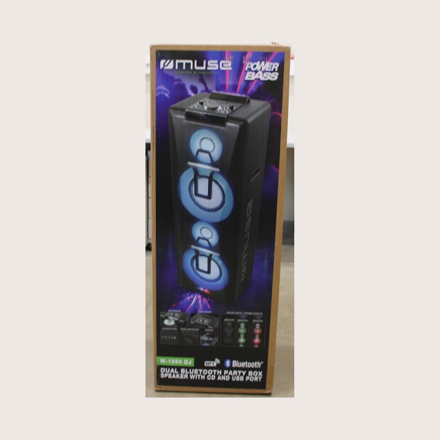 Muse M-1990 DJ Party Box Double Bluetooth CD, DAMAGED PACKAGING | Muse | Party Box Double Bluetooth CD Speaker | M-1990 DJ | War