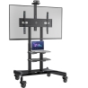 Onkron Mobile TV Stand for 50-83” TVs with Wheels Shelves Height Adjustable Rolling TV Cart, Black