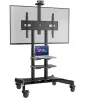 Onkron Mobile TV Stand for 50-83” TVs with Wheels Shelves Height Adjustable Rolling TV Cart, Black