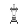 Onkron Mobile TV Stand for 50-83” TVs with Wheels Shelves Height Adjustable Rolling TV Cart, Black