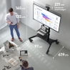 Onkron Mobile TV Stand for 50-83” TVs with Wheels Shelves Height Adjustable Rolling TV Cart, Black