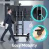 Onkron Mobile TV Stand for 50-83” TVs with Wheels Shelves Height Adjustable Rolling TV Cart, Black