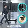 Onkron Mobile TV Stand for 50-83” TVs with Wheels Shelves Height Adjustable Rolling TV Cart, Black