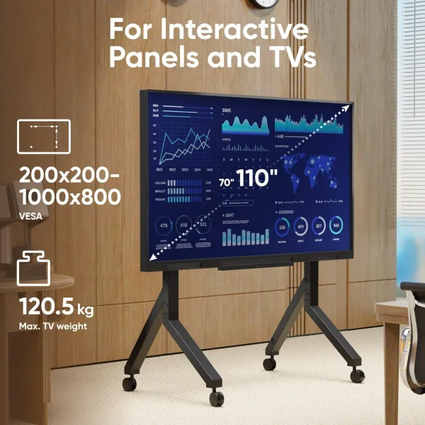 Onkron TV SET ACC MOBILE STAND/70-110" BLACK TS2081-B ONKRON