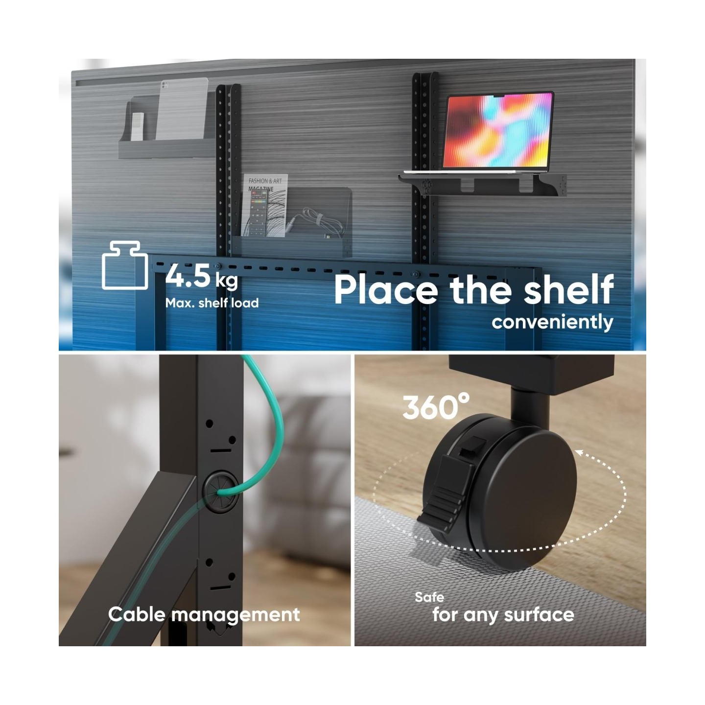 Onkron TV SET ACC MOBILE STAND/70-110" BLACK TS2081-B ONKRON