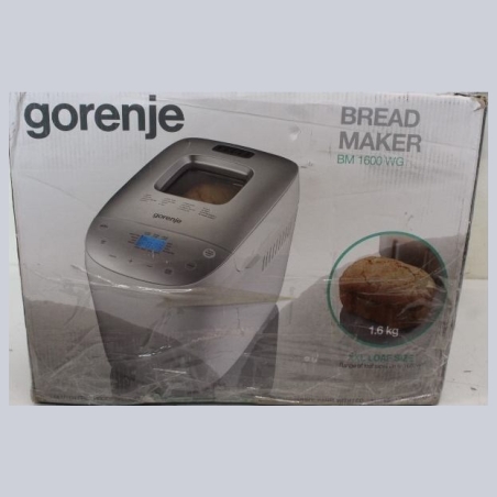 Gorenje | Bread maker | BM1600WG | Power 850 W | Number of programs 16 | Display LCD | White/Silver | DAMAGED PACKAGING