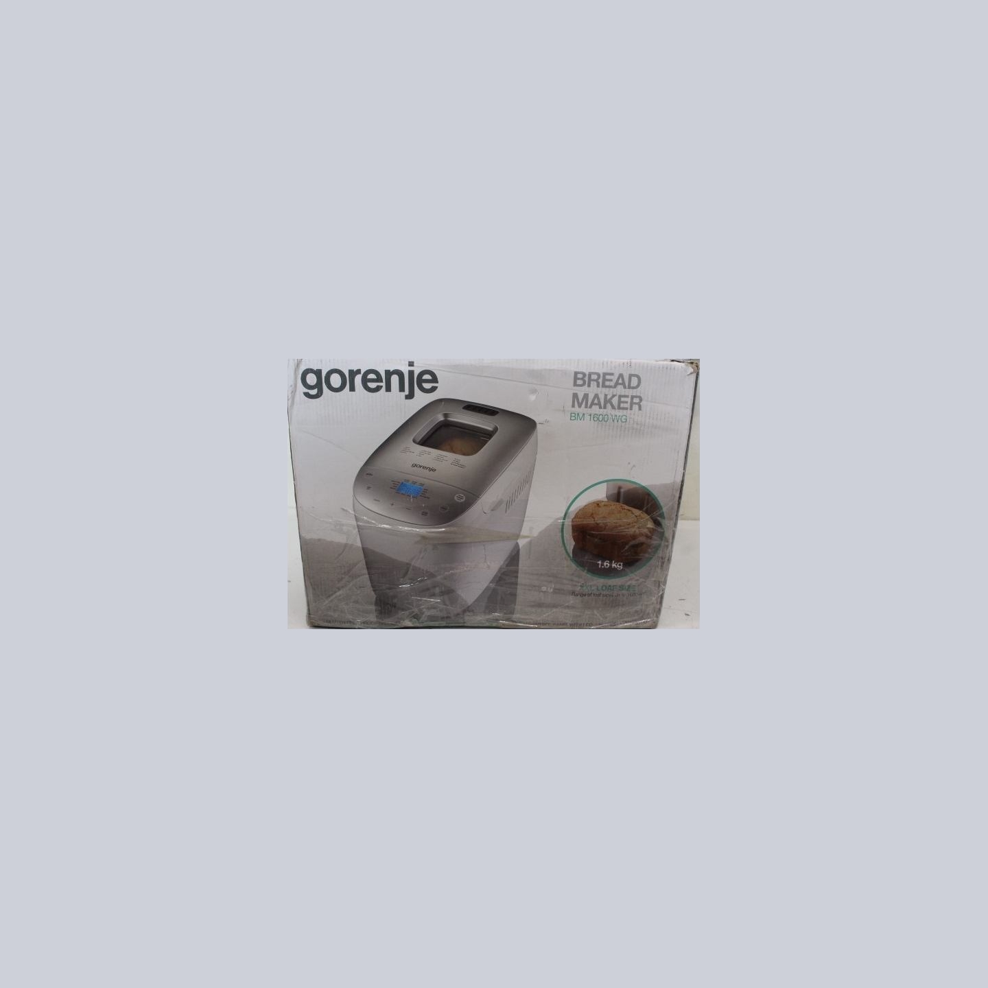 Gorenje | Bread maker | BM1600WG | Power 850 W | Number of programs 16 | Display LCD | White/Silver | DAMAGED PACKAGING