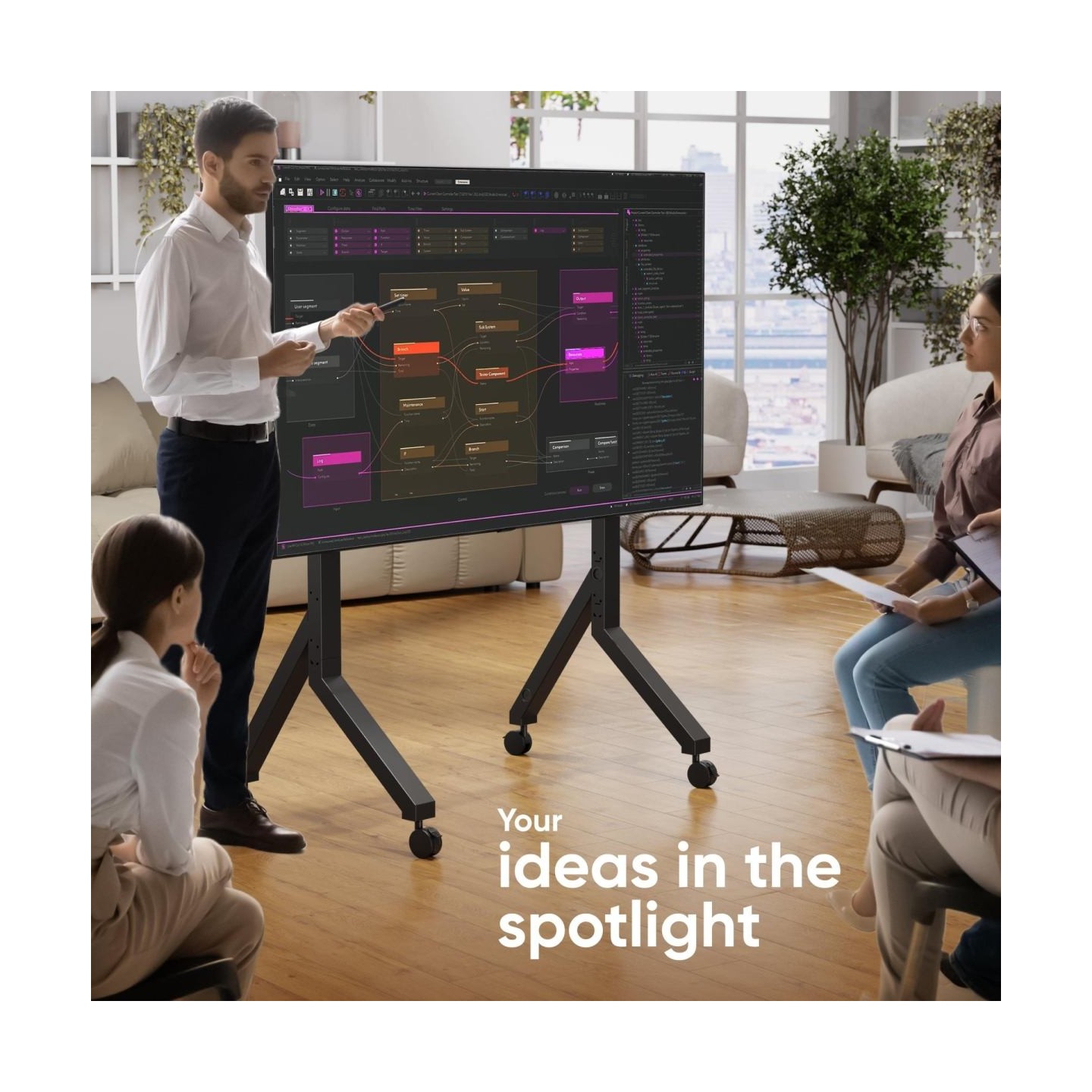 Onkron TV SET ACC MOBILE STAND/70-110" BLACK TS2081-B ONKRON